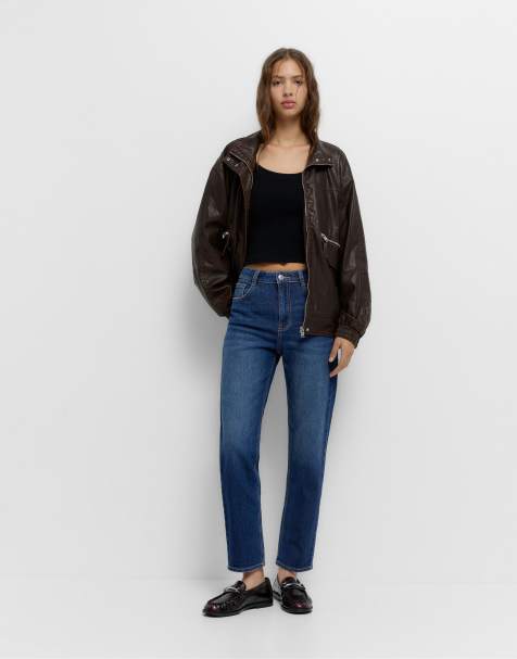 Pull&Bear - Comfortabele slim-fit jeans in marineblauw - view 1