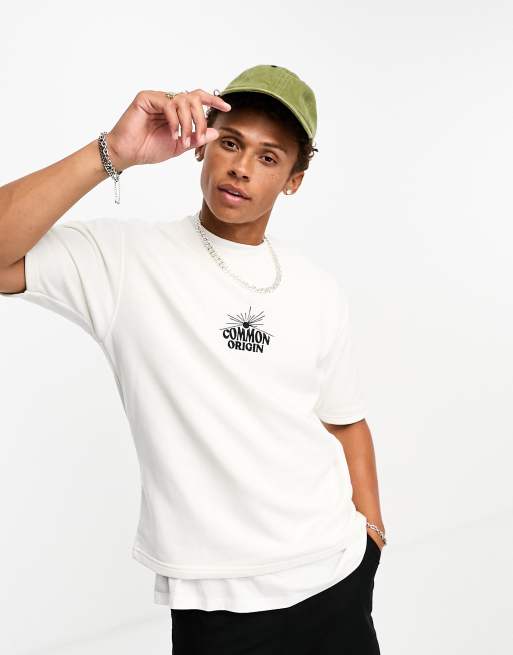 Pull&Bear common origin t-shirt in white | ASOS