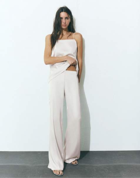 Pull&Bear - Completo in raso beige - view 1