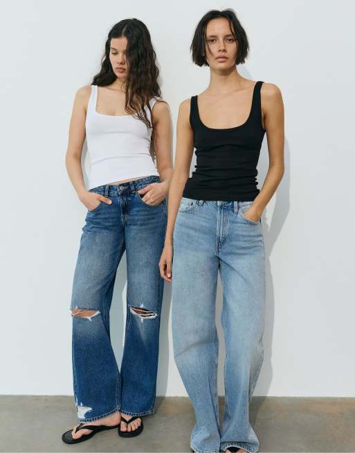 Pull&Bear - Confezione con top senza maniche bianco/nero, 3 di 4