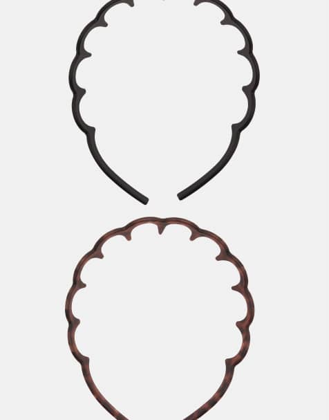 Pull&Bear - Confezione da 2 fasce per capelli rigide nere - view 1