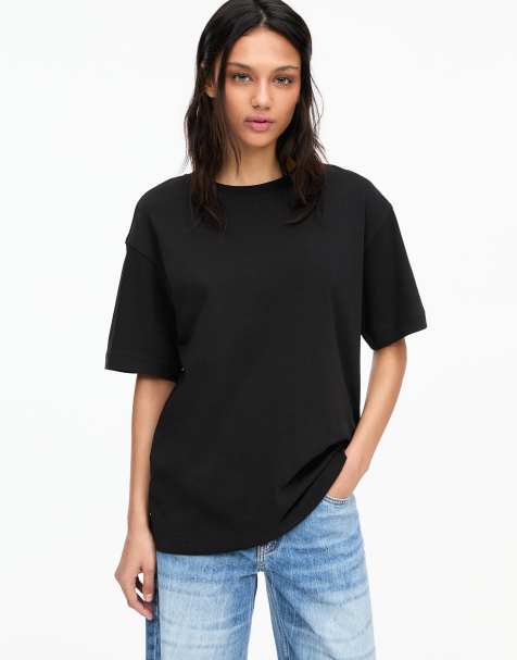 Pull&Bear - Confezione da 2 T-shirt oversize a maniche corte bianca e nera - view 1