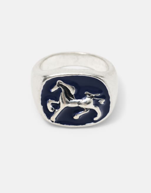 Pull&Bear confezione da 3 anelli chevalier con testa di cavallo, 4 di 5