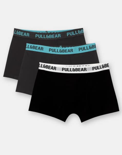 Pull&Bear - Confezione da 3 boxer con fascia in vita blu - view 1
