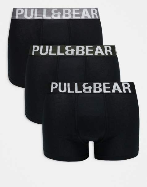 Pull&Bear - Confezione da 3 boxer kaki, neri e grigi - view 1