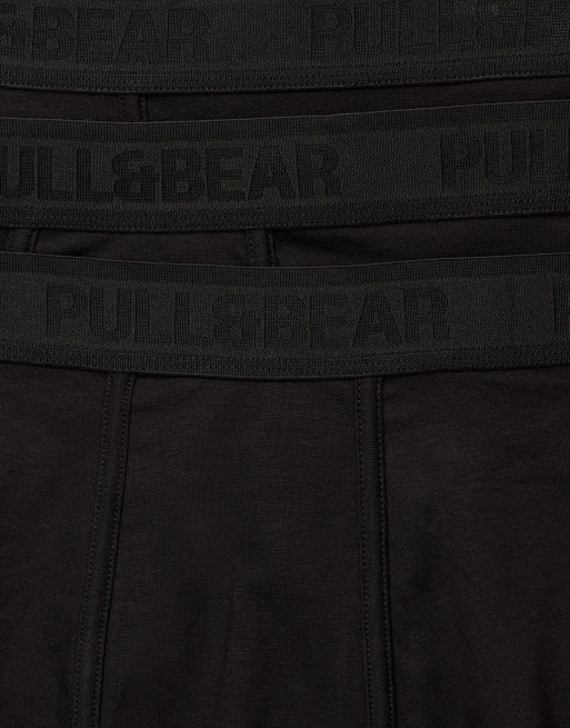 Pull&Bear - Confezione da 3 boxer neri con logo, 2 di 3