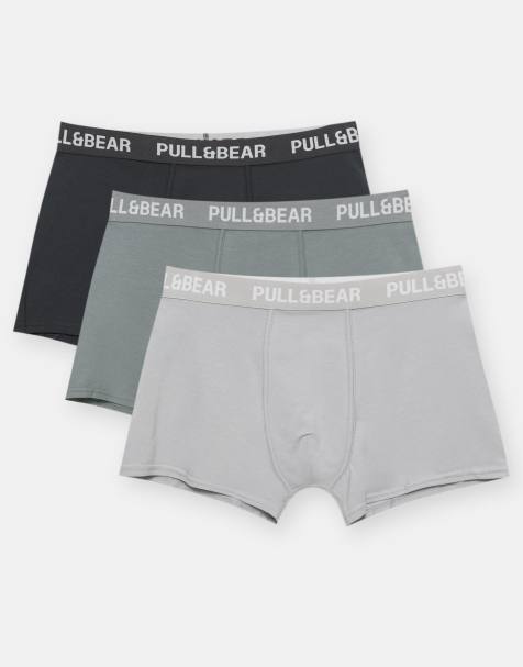 Pull&Bear - Confezione da 3 paia di boxer grigi e di altri colori - view 1