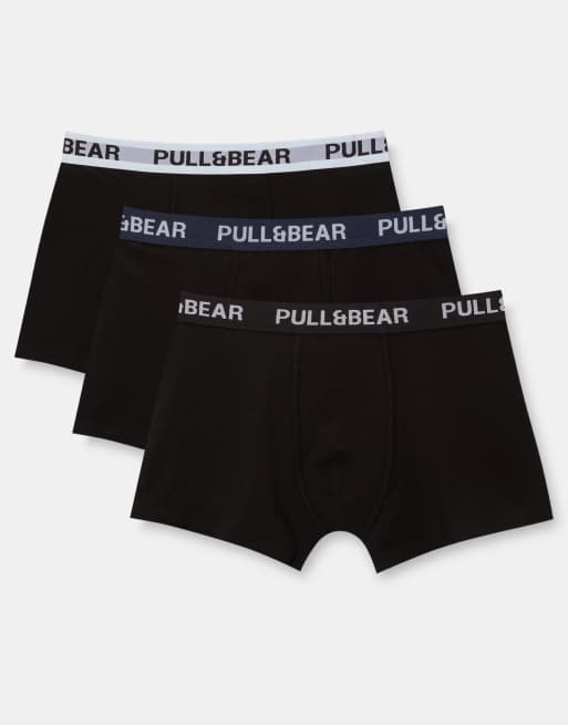 Pull&Bear - Confezione da 3 paia di boxer multicolore con logo
