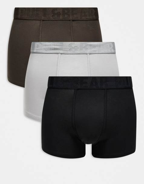 Pull&Bear - Confezione da 3 paia di boxer nero, marrone e tortora - view 1
