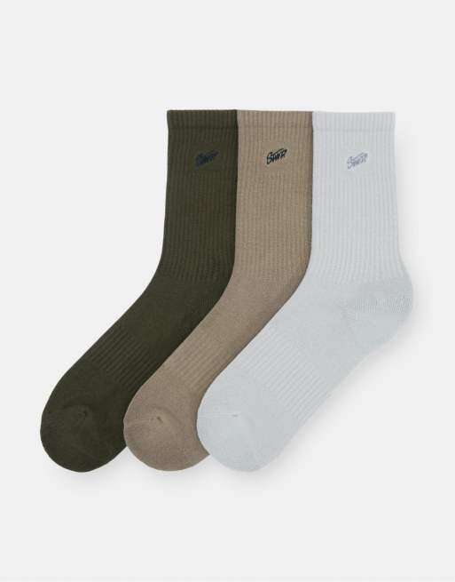 Pull&Bear - Confezione da 3 paia di calzini multicolore con logo Stwd