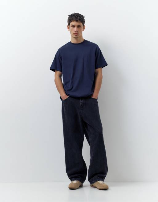 Pull&Bear - Confezione da 3 T-shirt a maniche corte blu navy, 2 di 4