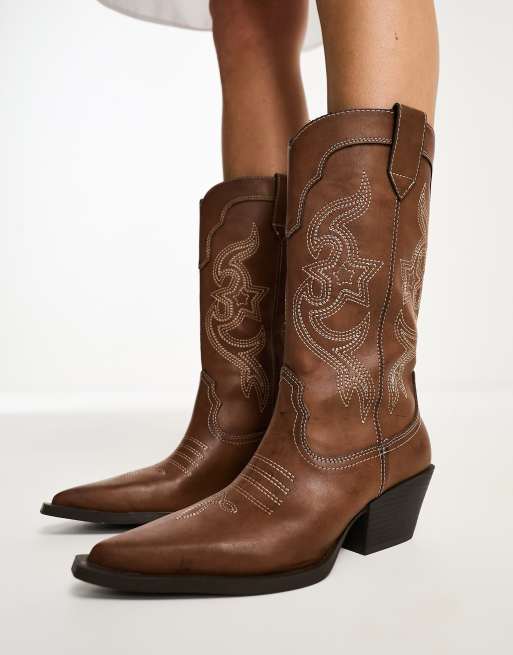 Womens brown western clearance boots