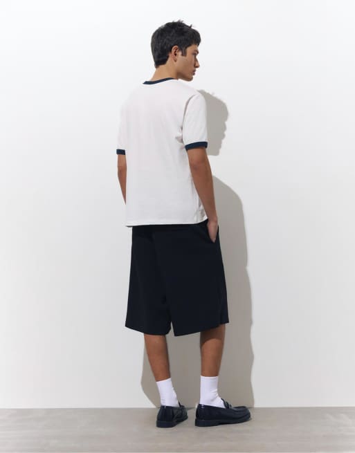 Pull&Bear Contrast trim t-shirt in off white, 2 of 7