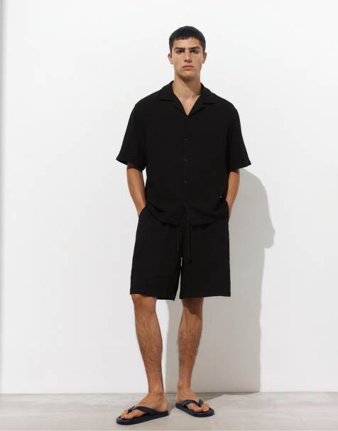 Pull&Bear - Coordinato in crêpe nero testurizzato - view 1