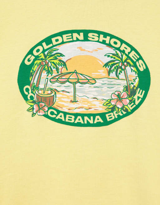 Pull&Bear Copacabana Grafik-T-Shirt in Gelb, 7 von 7
