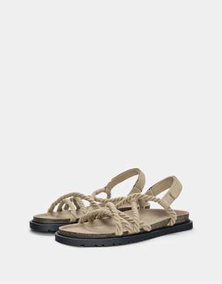 Pull&Bear cord sandals in ecru