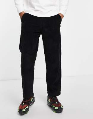 Pull&Bear cord wide leg trousers in black - ASOS Price Checker