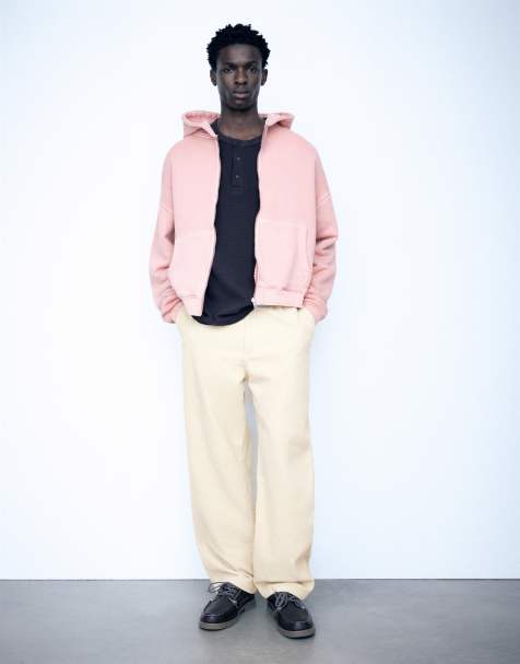 Pull&Bear Corduroy jogger trousers in sand - view 1