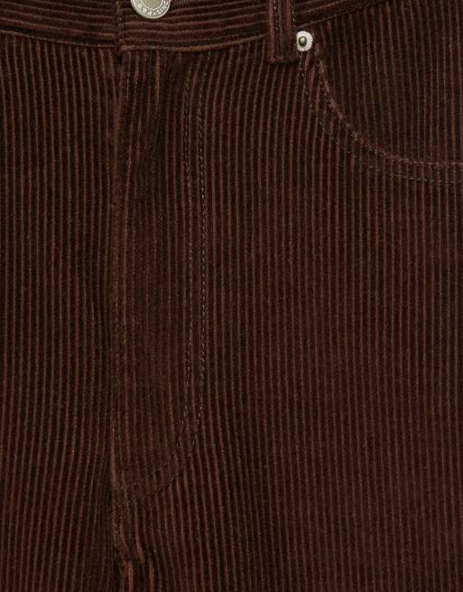 Pull&Bear Corduroy wide-leg jeans in brown, 2 of 3