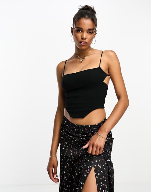 Pull&Bear corset top in black