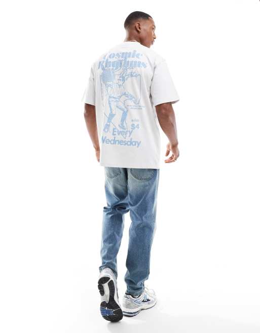 Pull&Bear Cosmic print T-shirt in off-white