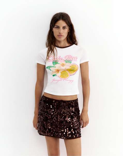 Pull&Bear Costa rica t-shirt in white - view 1