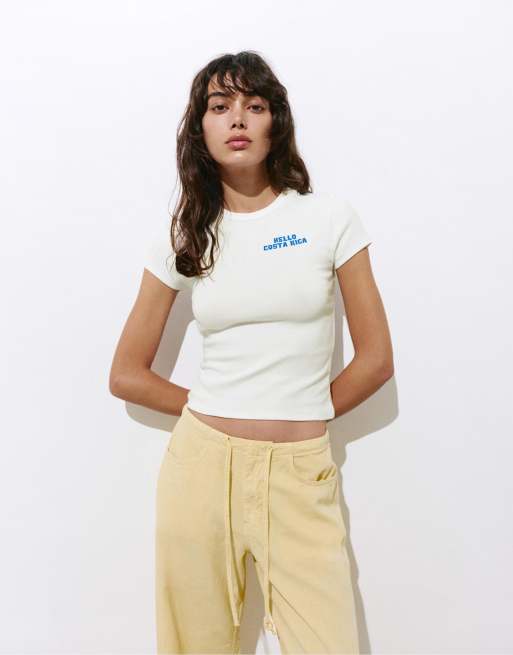 Pull&Bear – Costa Rica – Vit t-shirt, 3 av 4