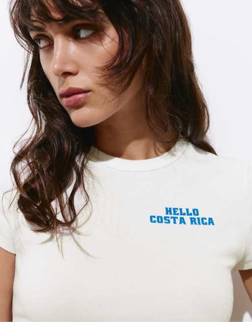 Pull&Bear – Costa Rica – Vit t-shirt, 4 av 4