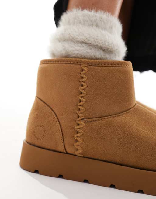 Pull Bear cosy boot in brown ASOS