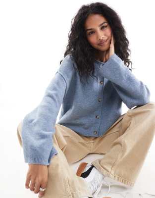 Pull&Bear Pull&Bear cosy knitted cardigan in pale blue