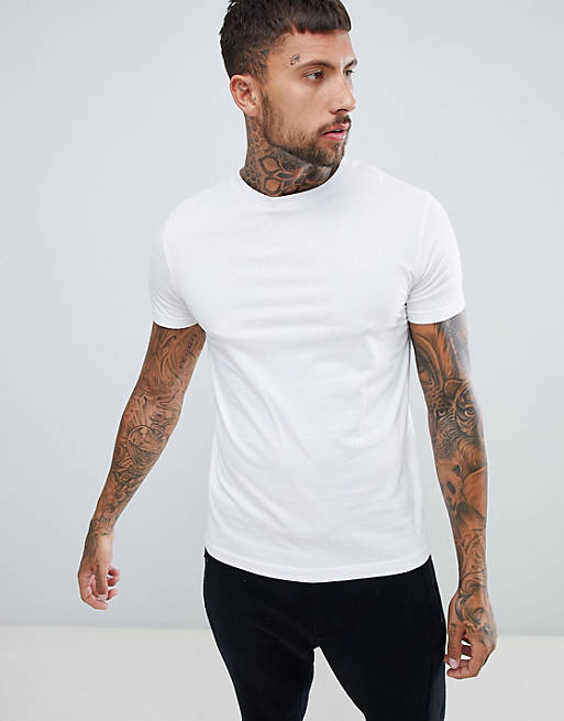 Pull&Bear Cotton Basic T-Shirt In White | ASOS