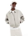 [Pull & Bear] Pull & Bear cotton cropped jacket in sand-Neutral L Sand