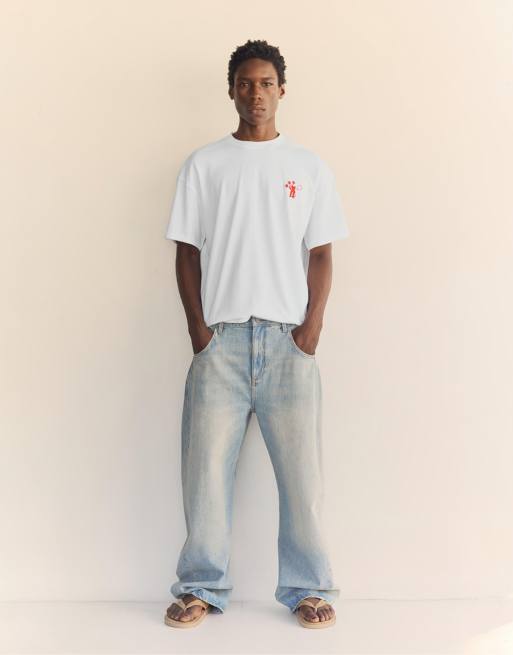Pull&Bear Cowboy graphic t-shirt in off white, 4 of 4