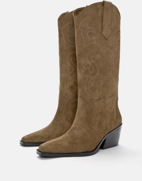 Pull&Bear - Cowboylaarzen in bruin - view 1