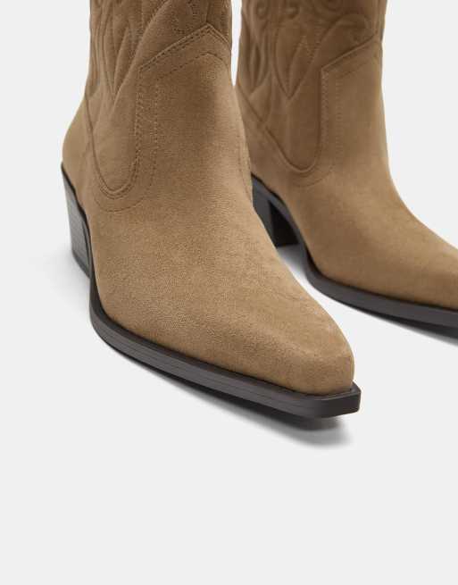 Pull&Bear – Cowboystiefel in Braun, 4 von 4