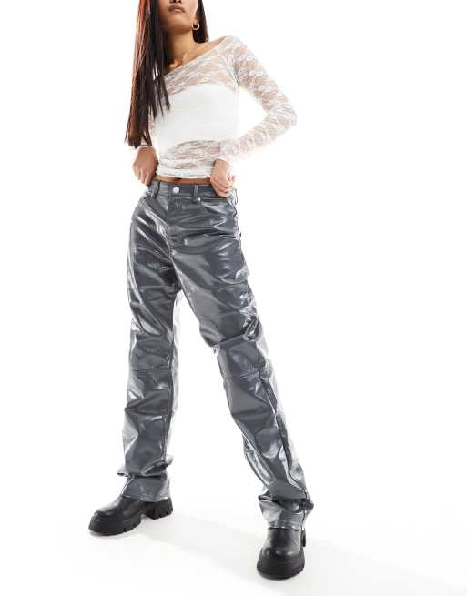 Pull&Bear two-piece reflective pants in gray