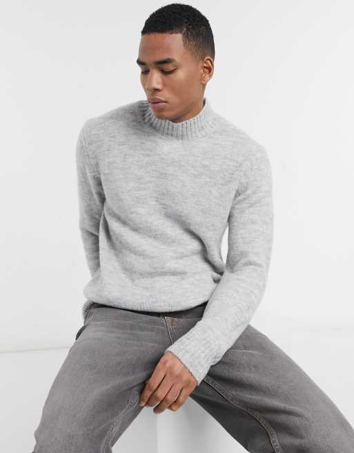 Pull&Bear crew neck jumper in grey | ASOS