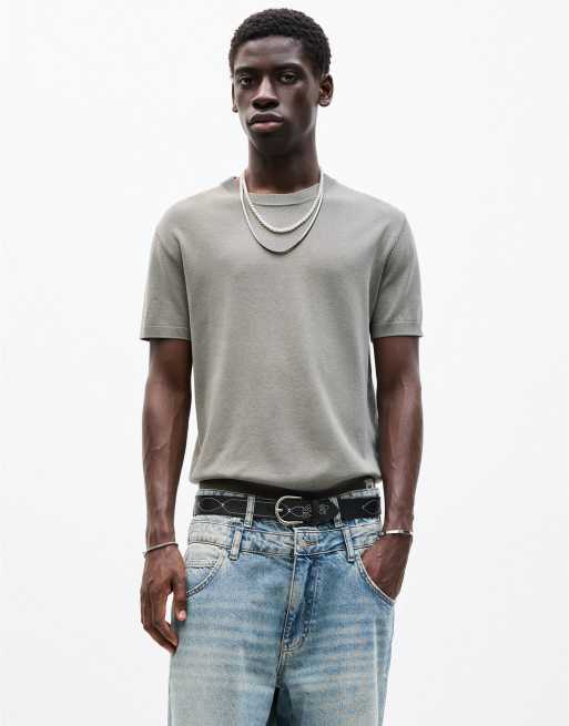 Pull&Bear crew neck short sleeve viscose t-shirt in green