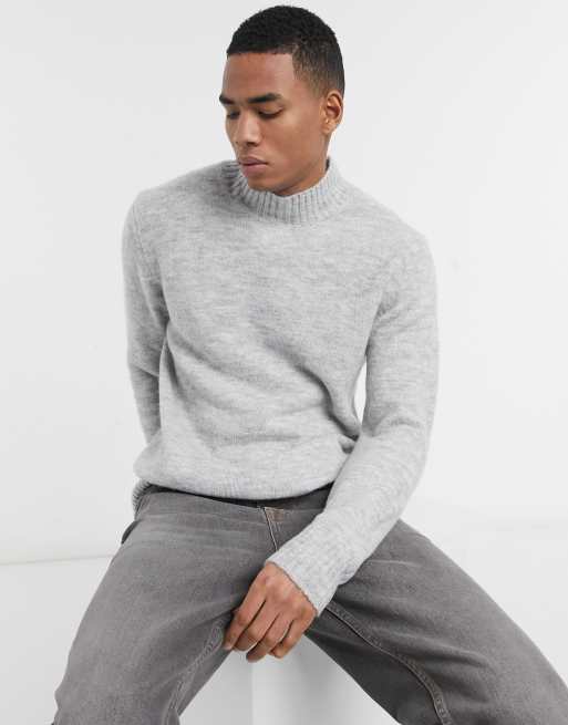 Pullu0026Bear crew neck sweater in gray | ASOS