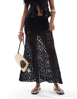Pull & Bear Crochet Knit Midi Skirt