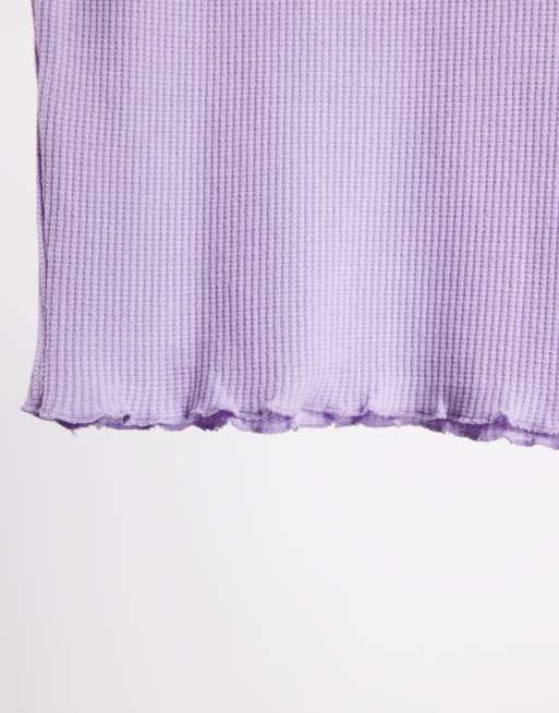 Lettuce Edge Mauve Stripe Crop Top 