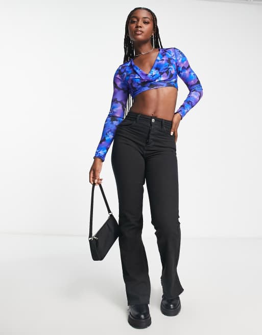 Blauwe discount crop top