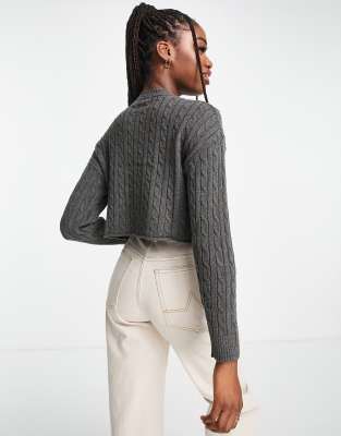 grey crop knit