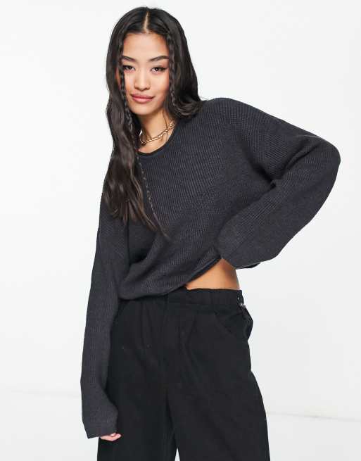 Dark grey 2025 cropped jumper