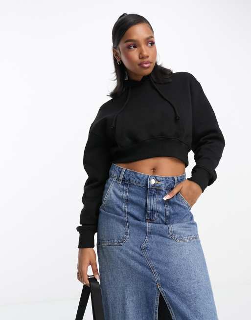 Crop drawstring hoodie new arrivals