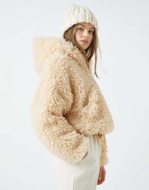 Teddy bear cropped jacket sale