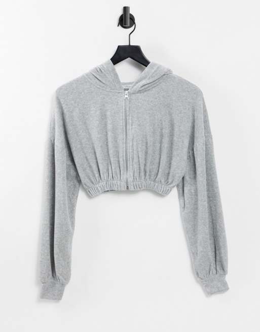 Fitted cropped outlet hoodie