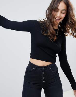 cropped long sleeve jumper