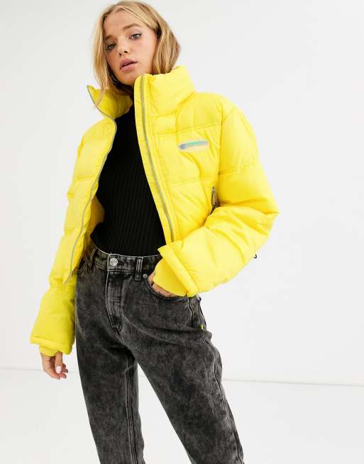 Cropped yellow 2025 puffer jacket