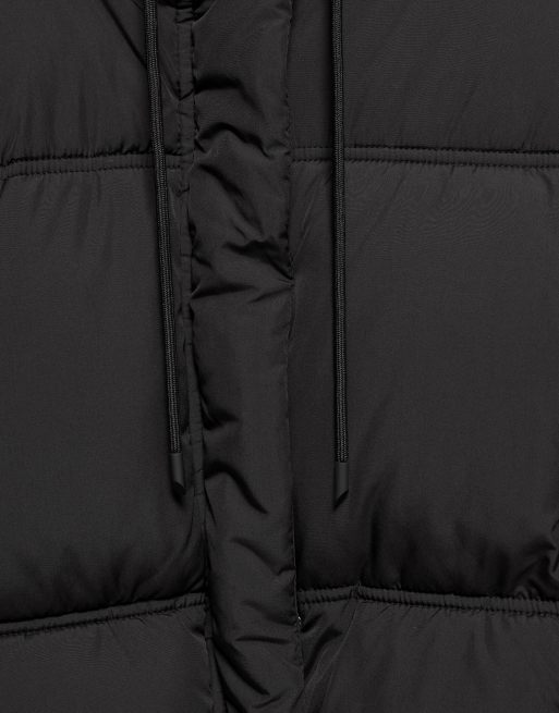 Pull&Bear cropped pufferjack met capuchon in zwart, 7 van 7